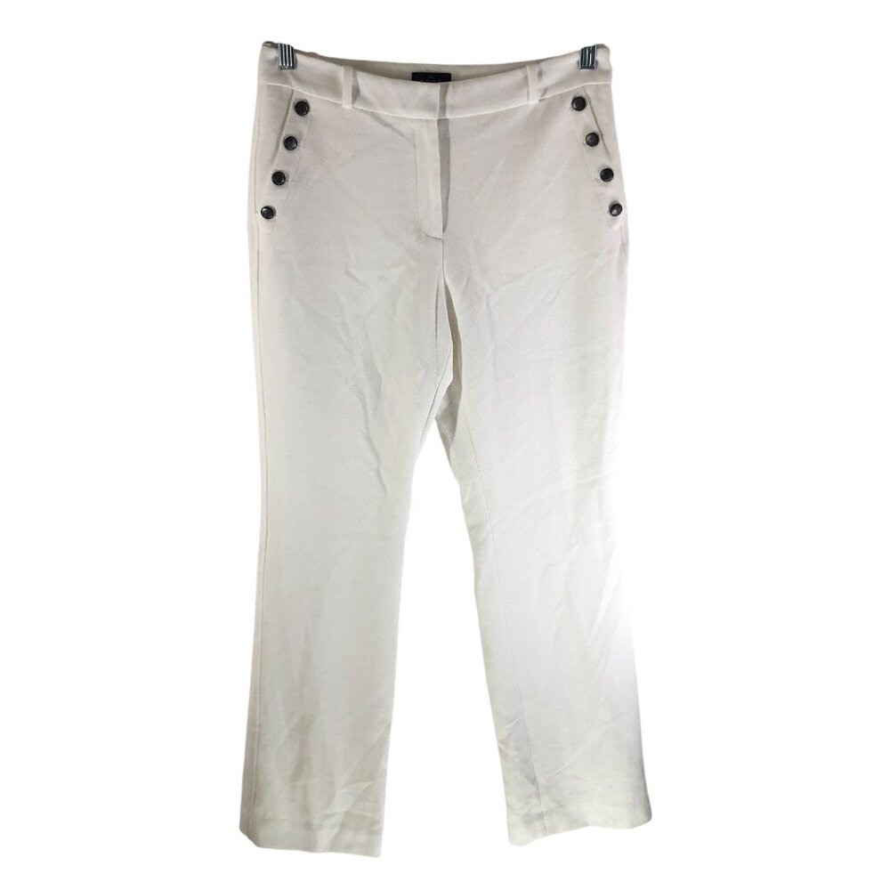 White House Black Market Womens Pants Trousers The Boot Nautical Buttons White 6